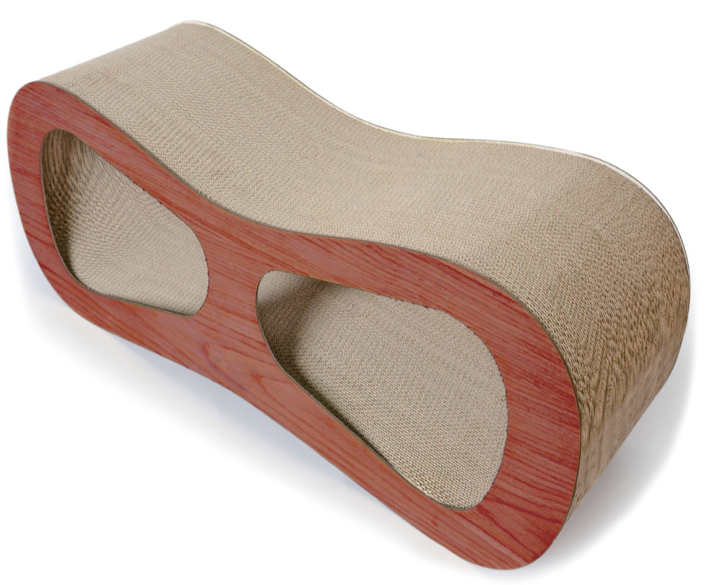 Pet Life ® 'Cat-Eyed' Contoured Designer Premium Quality Kitty Cat Scratcher Lounger with Catnip