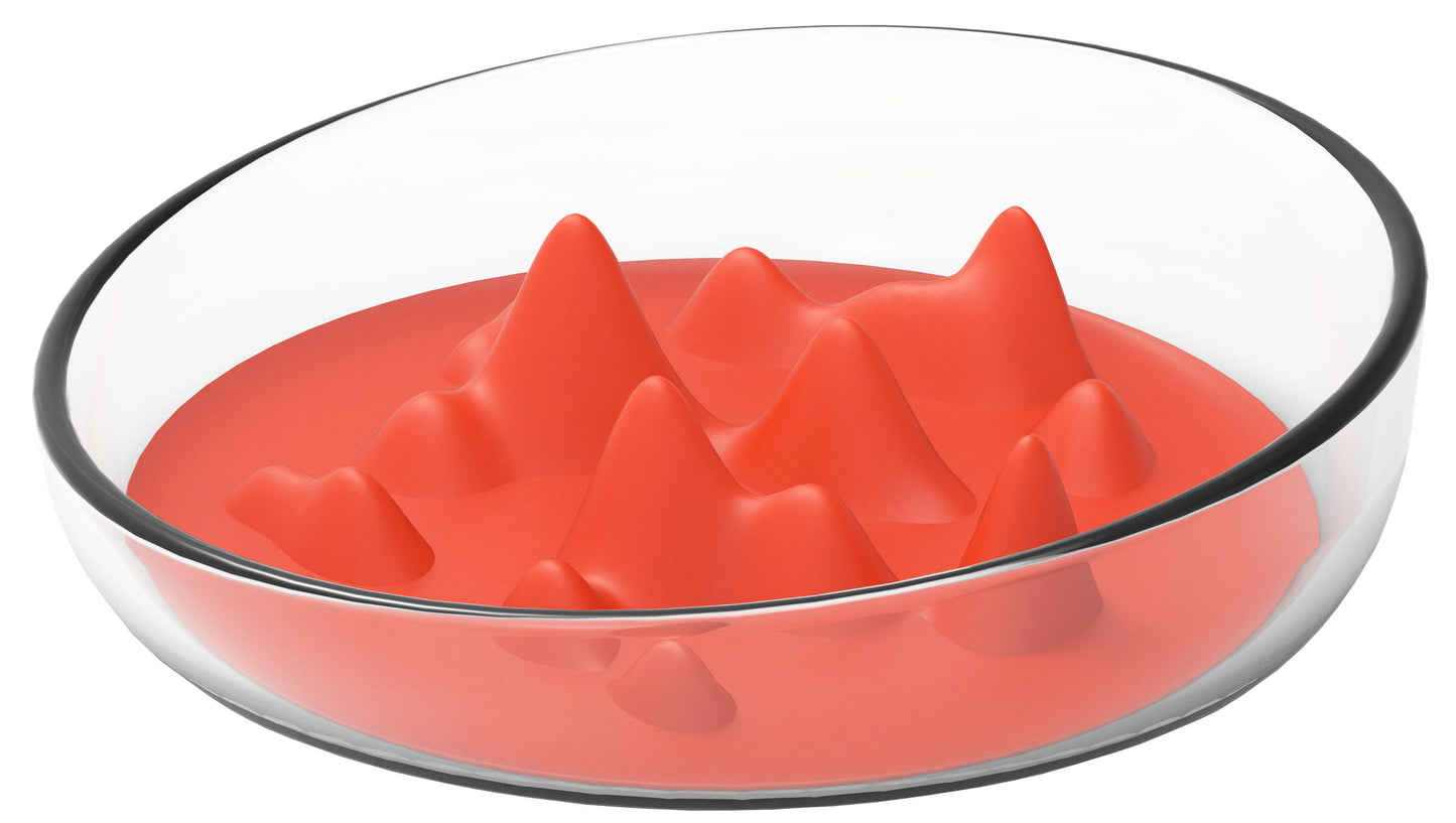 Pet Life ® 'Cirlicue' Mountain Shaped Modern Slow Feeding Pet Bowl