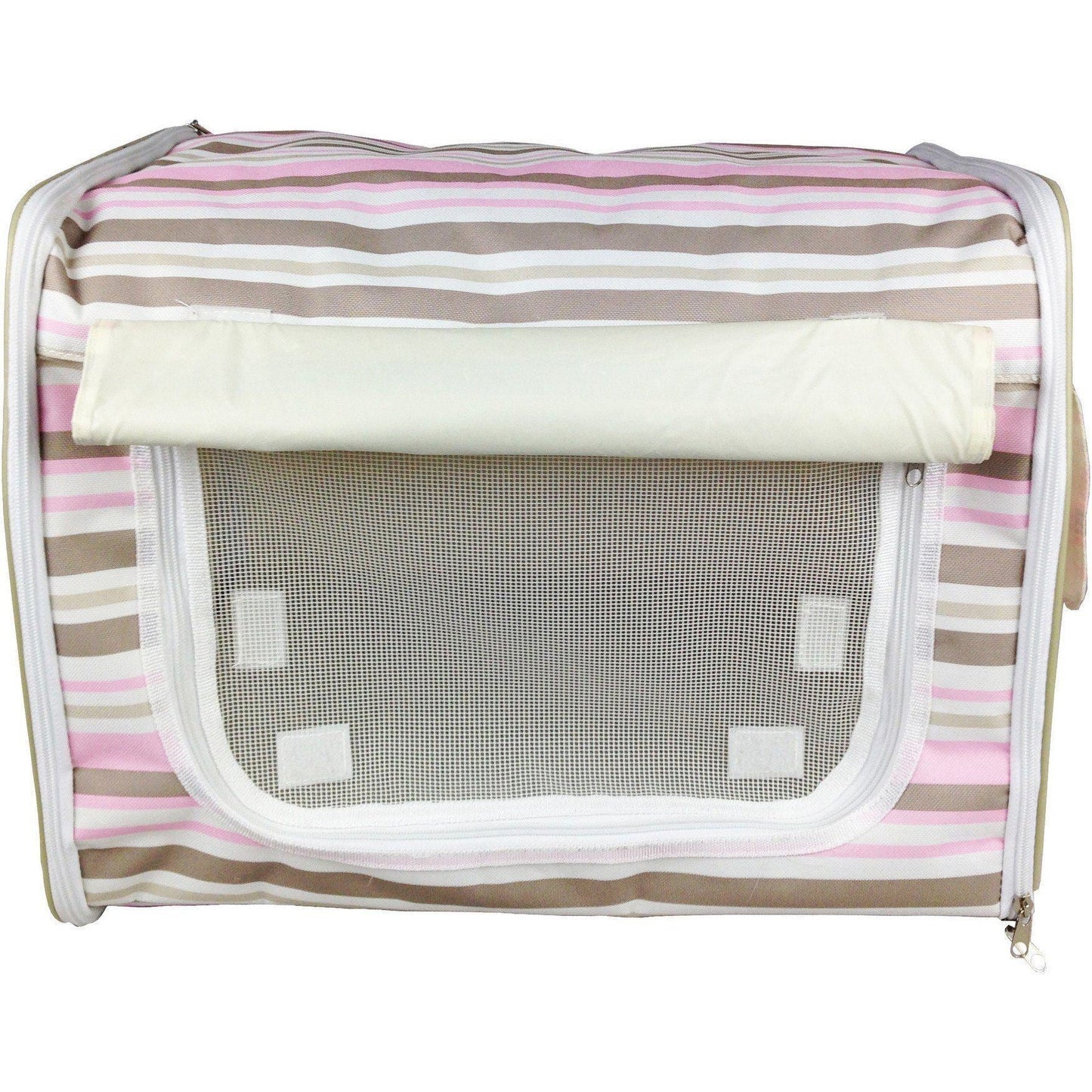 Pet Life ® 'Easy Folding' Zippered Folding Collapsible Wire Framed Lightweight Pet Dog Crate Carrier