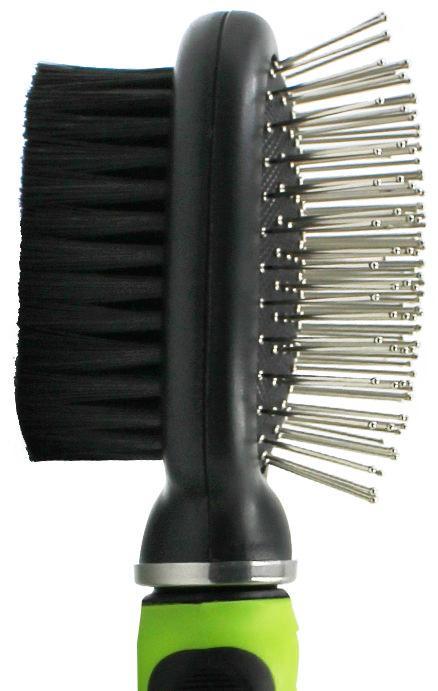 Pet Life ® Flex Series 2-in-1 Dual-Sided Pin and Bristle Grooming Pet Brush