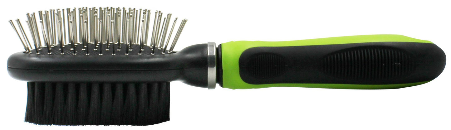 Pet Life ® Flex Series 2-in-1 Dual-Sided Pin and Bristle Grooming Pet Brush