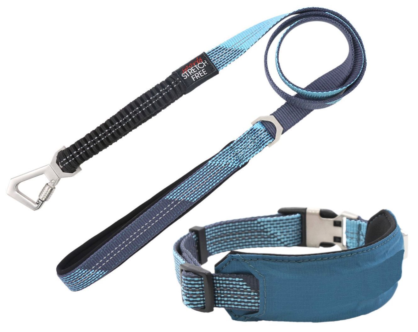 Pet Life ® 'Geo-prene' 2-in-1 Shock Absorbing Neoprene Padded Reflective Dog Leash and Collar