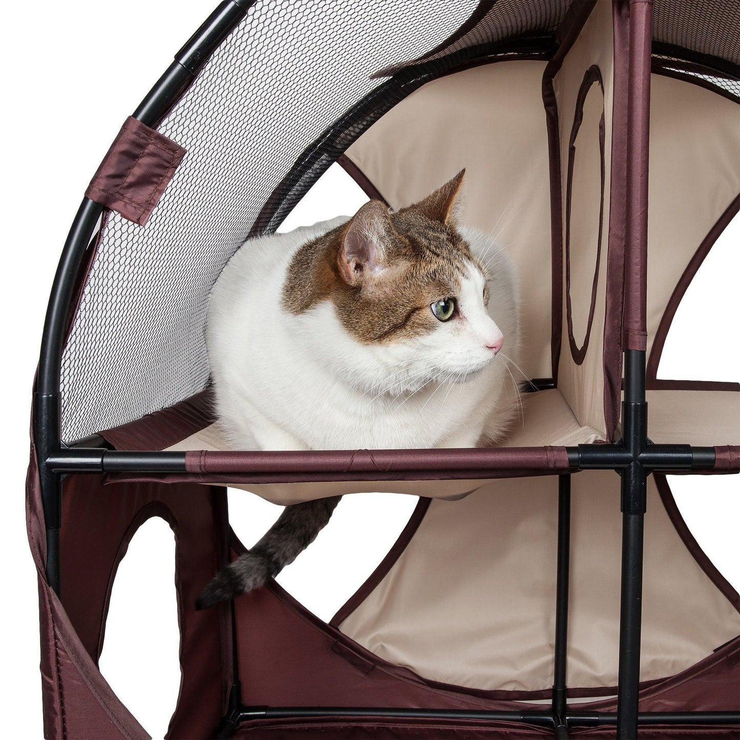 Pet Life ® 'Kitty-Play' Collapsible Travel Interactive Kitty Cat Tree Maze House Lounger Tunnel Lounge