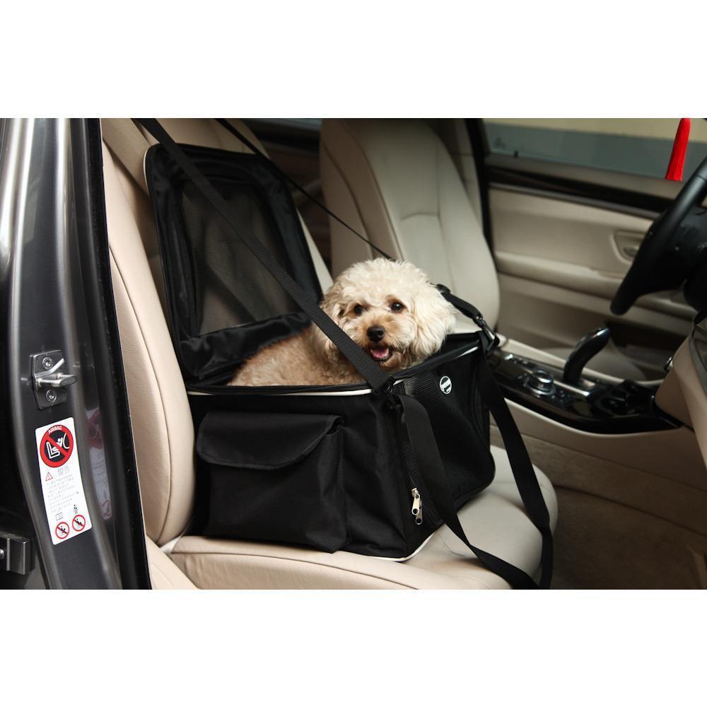 Pet Life ® Lightweight Collapsible Safety Travel Wire Folding Pet Dog Car Seat Carseat Carrier Crate