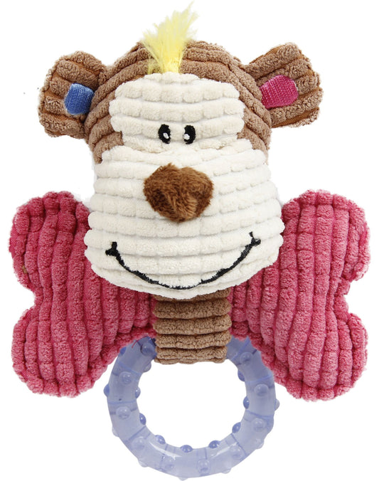 Pet Life ® 'Paci-Plush' Plush Squeaking and Rubber Teething Newborn Puppy Dog Toy