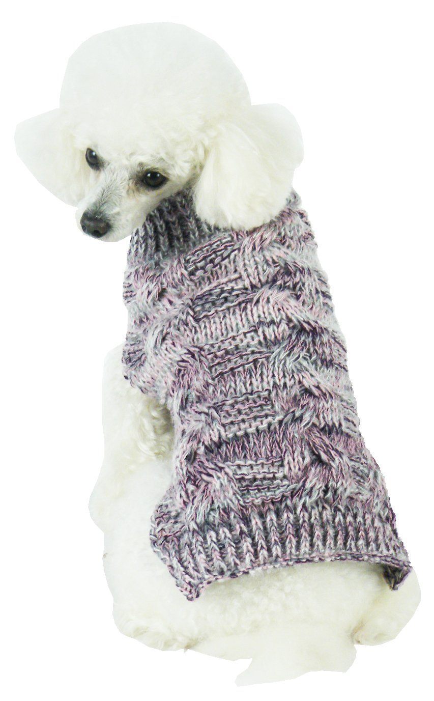 Pet Life ® 'Royal Bark' Heavy Cable Knitted Designer Fashion Dog Sweater