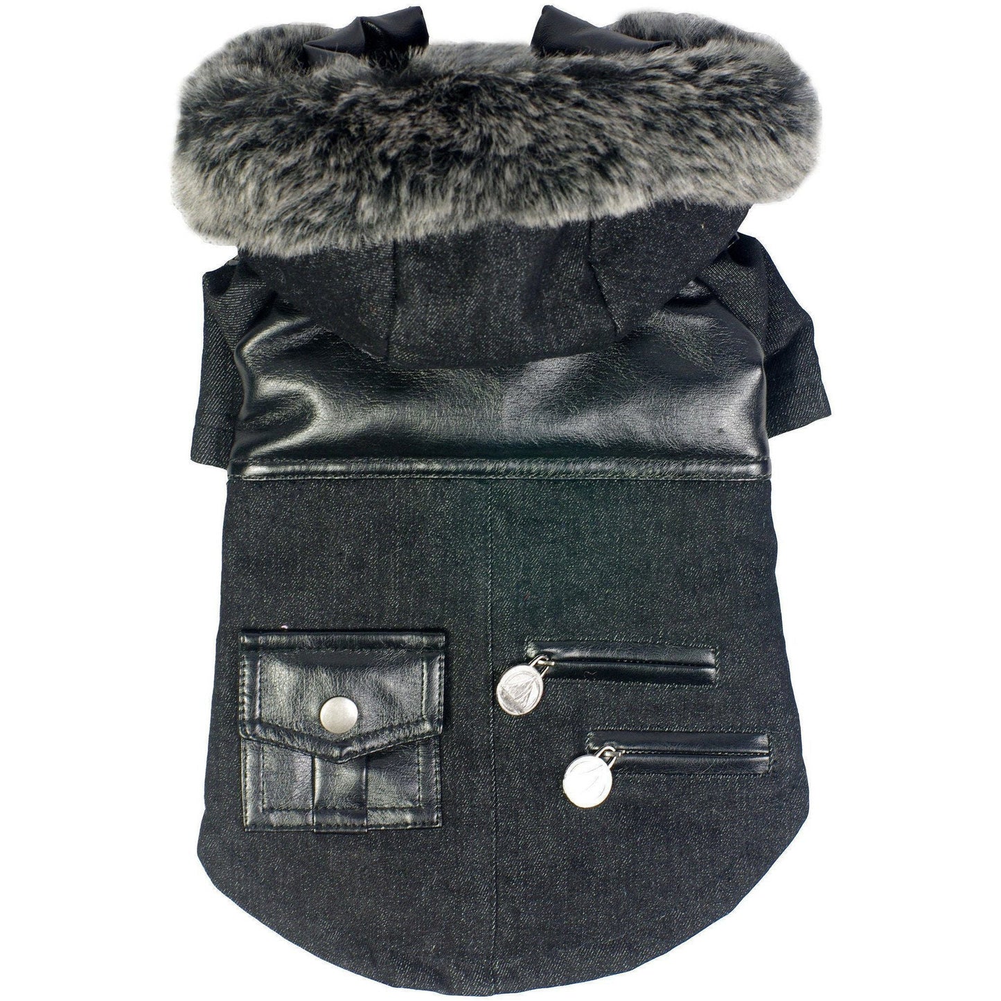 Pet Life ® 'Ruff-Choppered' Denim Fashioned Wool Dog Coat Jacket