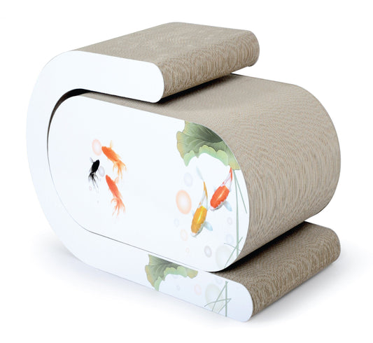 Pet Life ® 'Shellack' Premium Quality 2-In-1 Modern Designer Removable Modular Kitty Cat Scratcher Lounger Lounge with Catnip