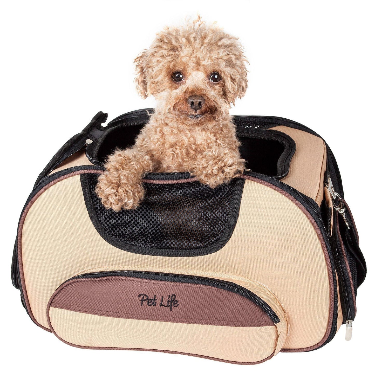 Pet Life ® 'Sky-Max' Airline Approved Designer Sporty Collapsible Travel Fashion Pet Dog Carrier