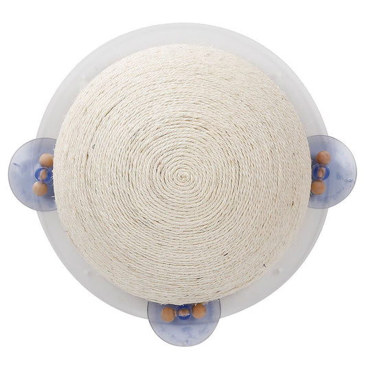 Pet Life ® 'Stick N' Claw' Sisal Rope and Toy Suction Cup Circular Cat Scratcher