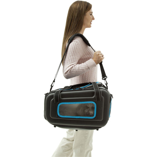Pet Life ® 'Stow-Away' Airline Approved Ergonomically designed Collapsible Lightweight Travel Pet Dog Carrier