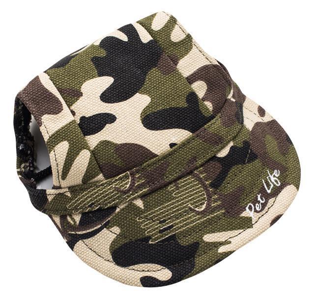 Pet Life ®  'Torrential Downfour' Camouflage UV Protectant Adjustable Fashion Dog Hat Cap