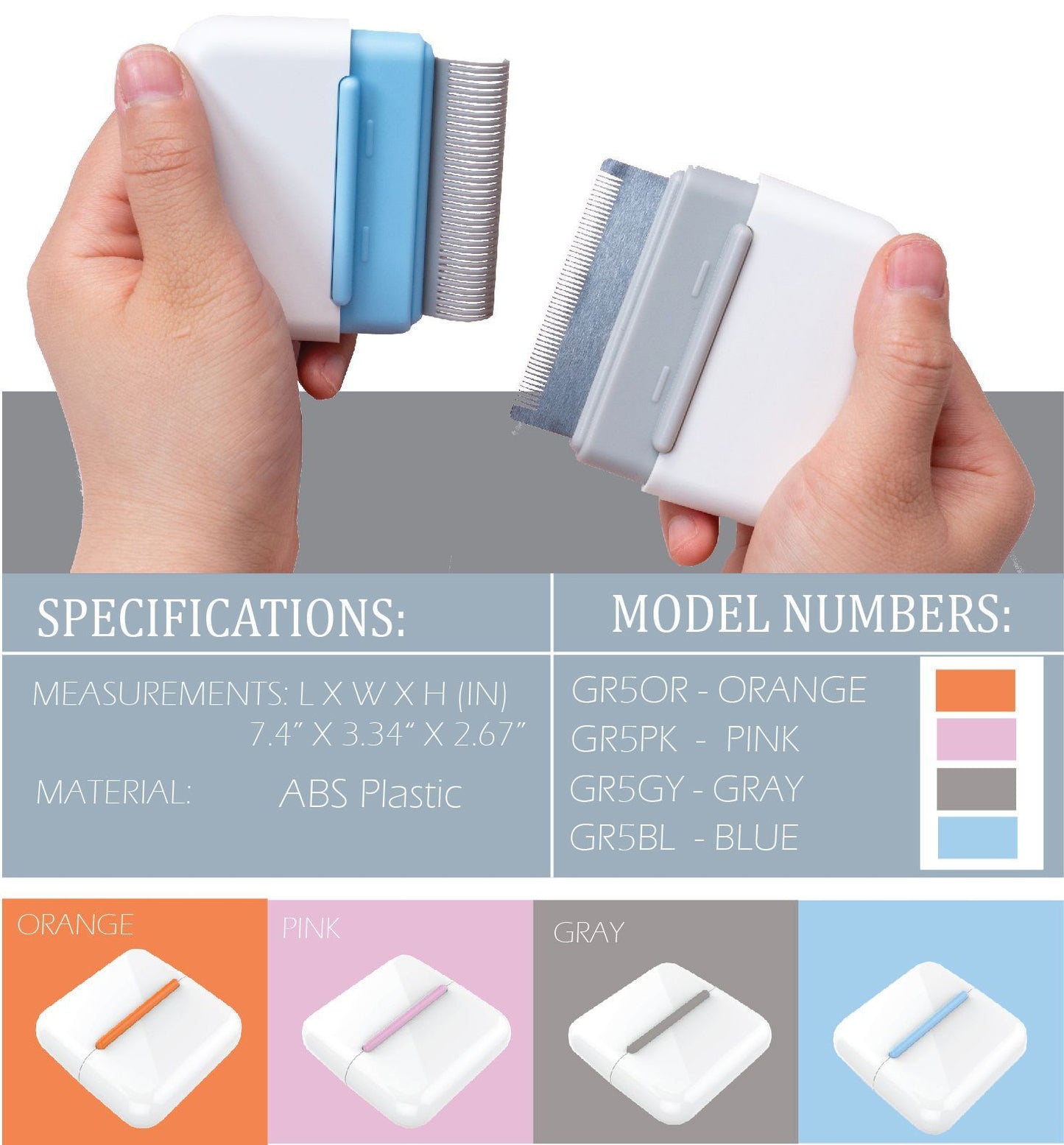 Pet Life ® 'Zipocket' 2-in-1 Underake and Stainless Steel Travel Grooming Pet Comb