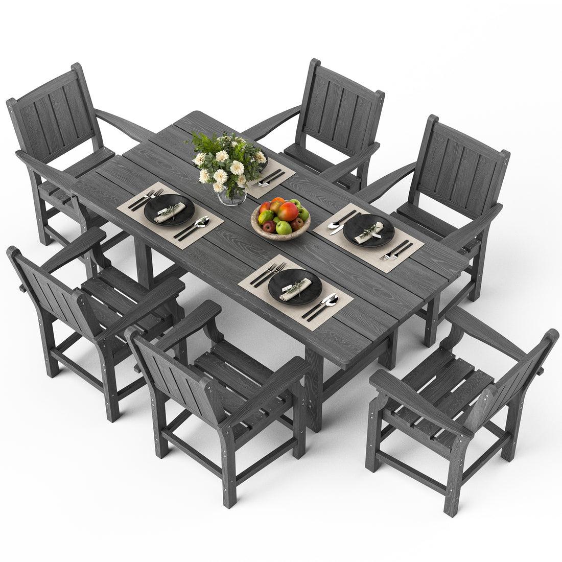 Pamapic 7-Piece HDPE Patio Dining Set