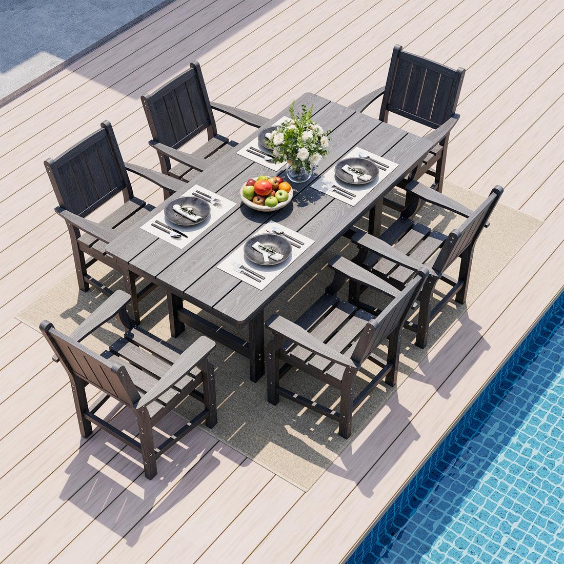 Pamapic 7-Piece HDPE Patio Dining Set