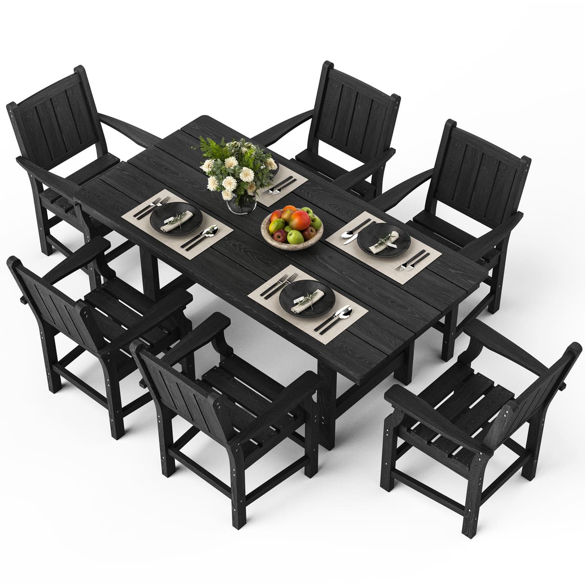 Pamapic 7-Piece HDPE Patio Dining Set