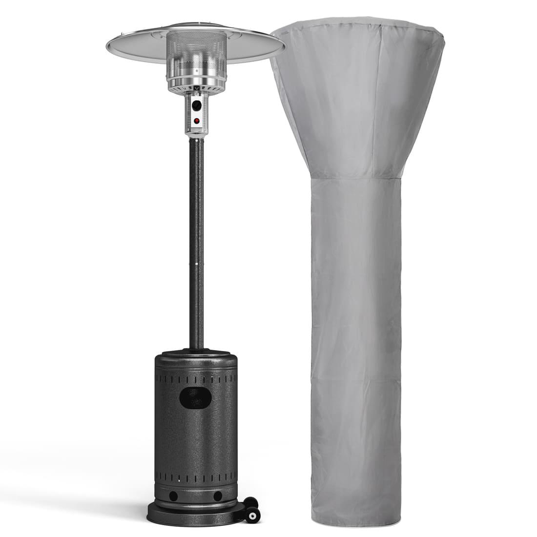 Pamapic 48000 BTU Propane Freestanding Patio Heater with Cover & Wheels for Outside Decks
