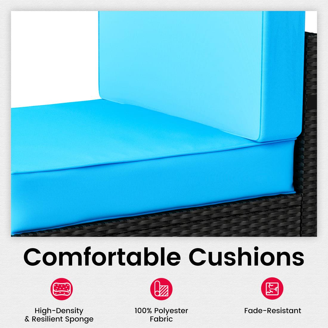 Pamapic Outdoor Sectional Couch Set with Fire Pit Table