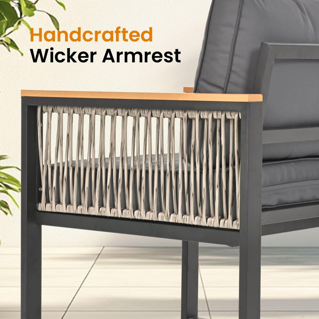 Pamapic  4 Pieces Modern Patio Conversation Sets with Cushion