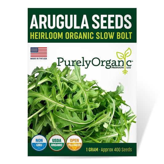 Purely Organic Slow Bolt Arugula Seeds - USDA Organic