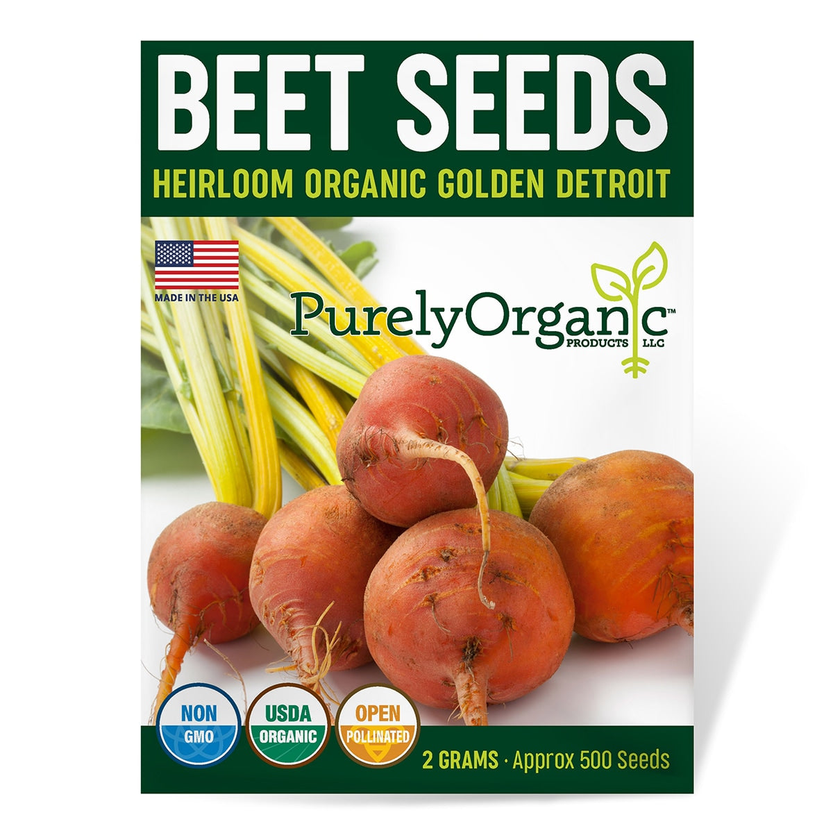 Purely Organic Golden Detroit Beet Seeds - USDA Organic