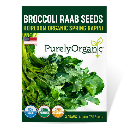 Purely Organic Spring Rapini Broccoli Raab Seeds - USDA Organic