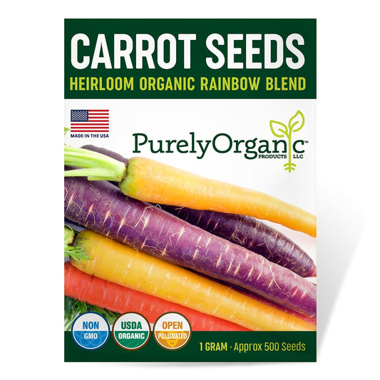 Purely Organic Rainbow Blend Carrot Seeds - USDA Organic