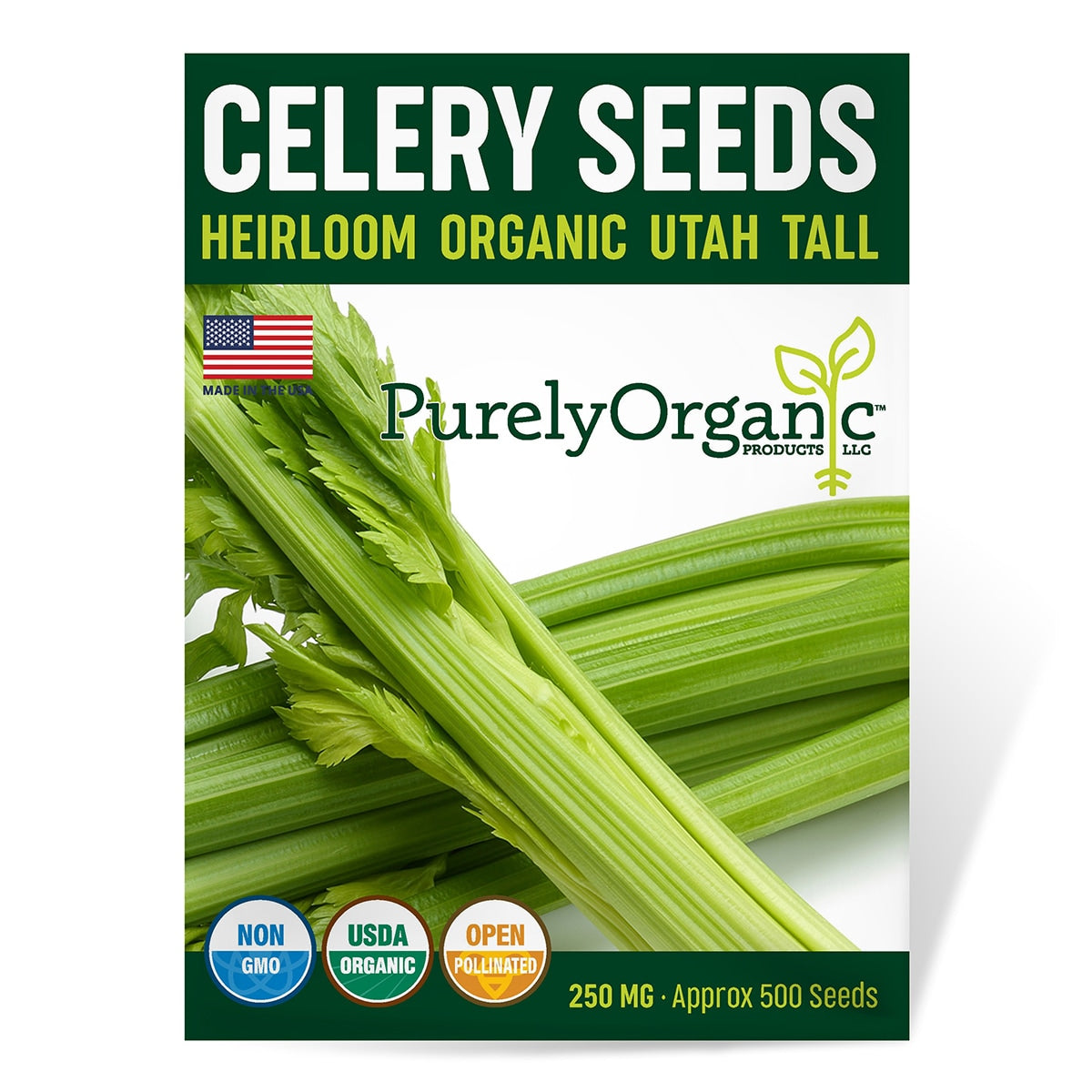 Purely Organic Utah Tall Celery Seeds - USDA Organic