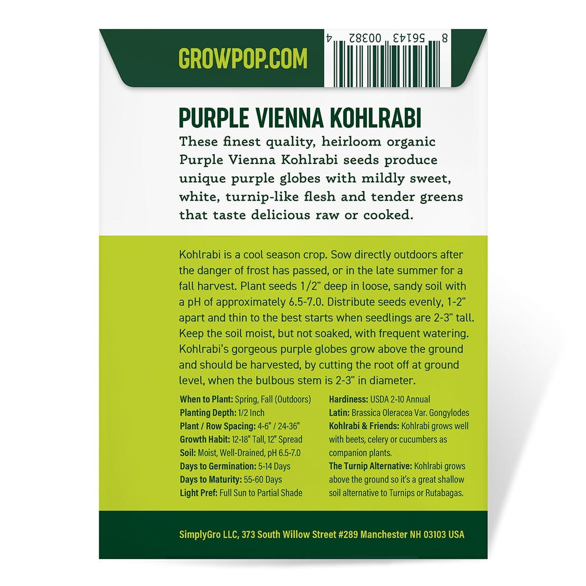 Purely Organic Purple Vienna Kohlrabi Seeds - USDA Organic
