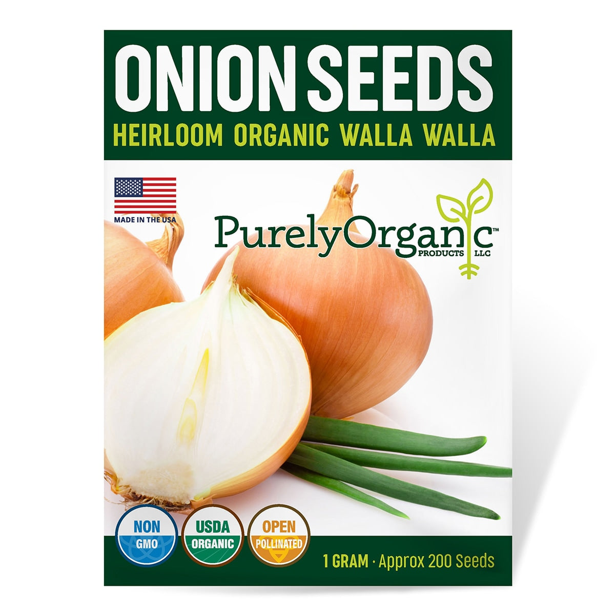 Purely Organic Walla Walla Onion Seeds - USDA Organic