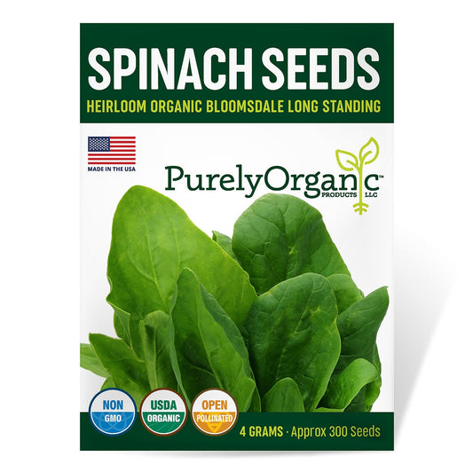 Purely Organic Bloomsdale Long Standing Spinach Seeds - USDA Organic