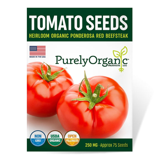 Purely Organic Ponderosa Red Beefsteak Tomato Seeds - USDA Organic