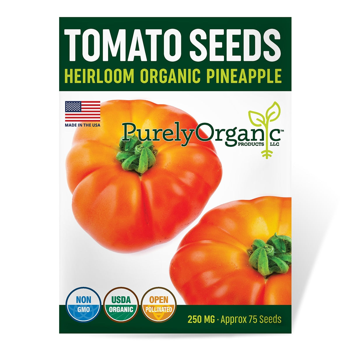 Purely Organic Pineapple Tomato Seeds - USDA Organic