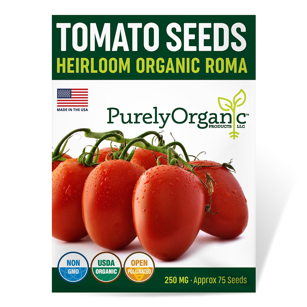 Purely Organic Roma Tomato Seeds - USDA Organic