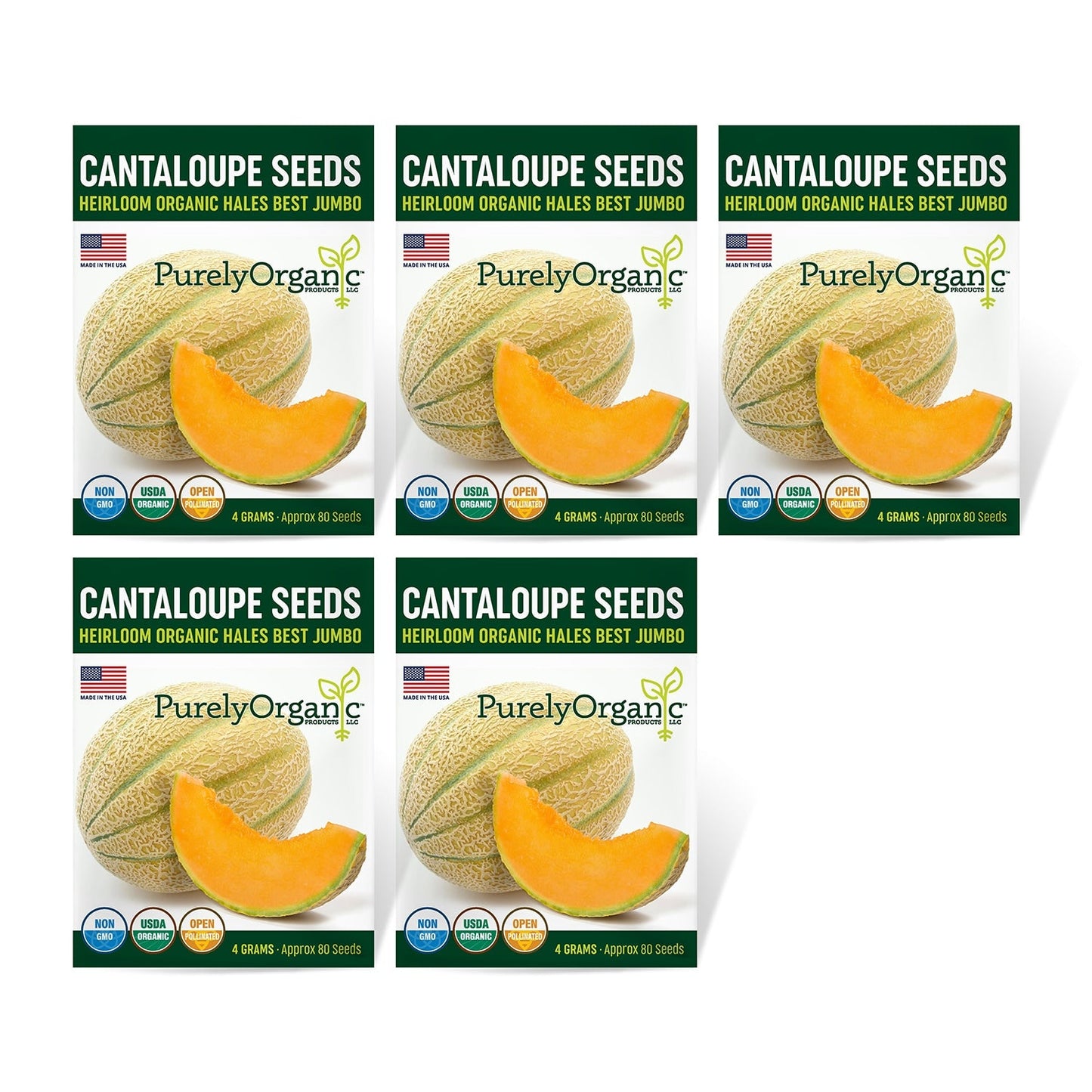 Purely Organic Hales Best Jumbo Cantaloupe Seeds - USDA Organic