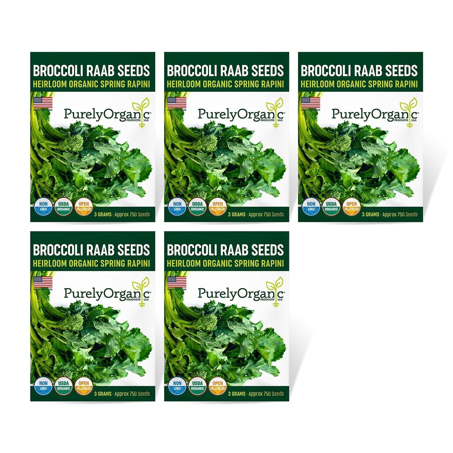 Purely Organic Spring Rapini Broccoli Raab Seeds - USDA Organic