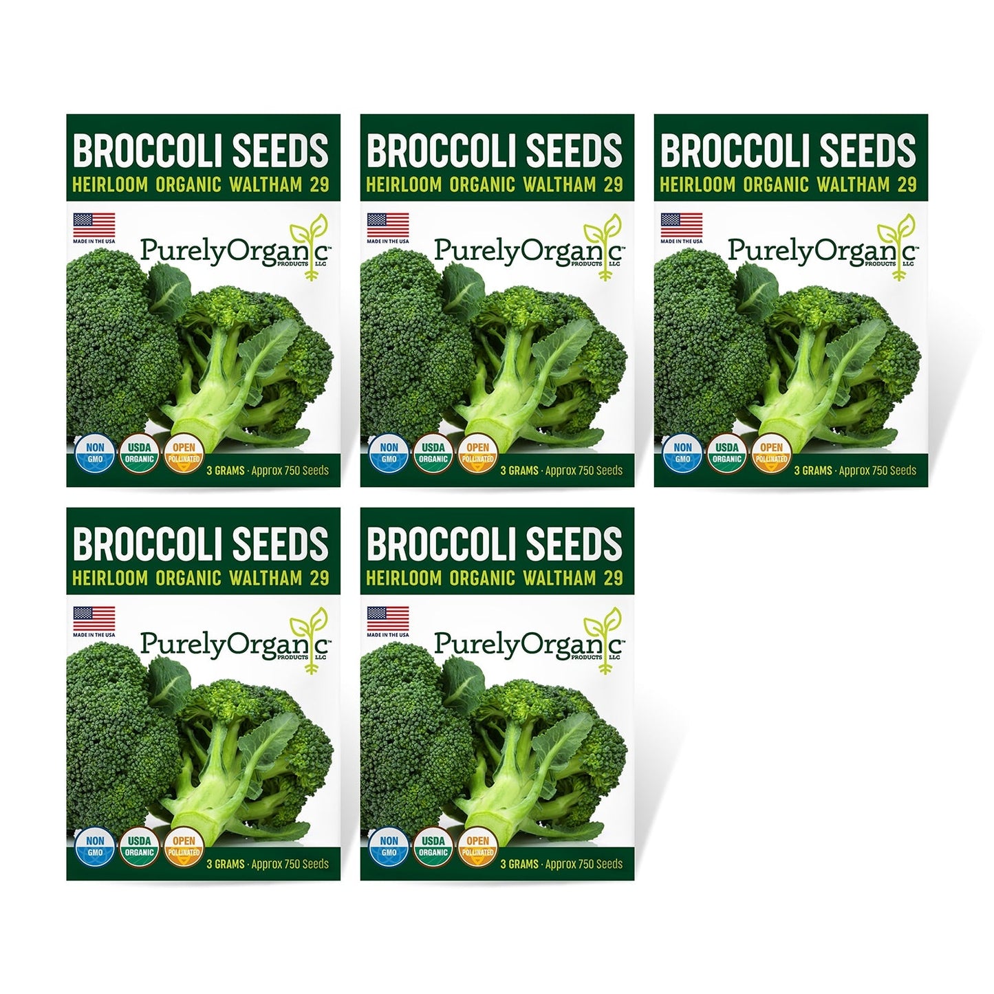 Purely Organic Waltham 29 Broccoli Seeds - USDA Organic