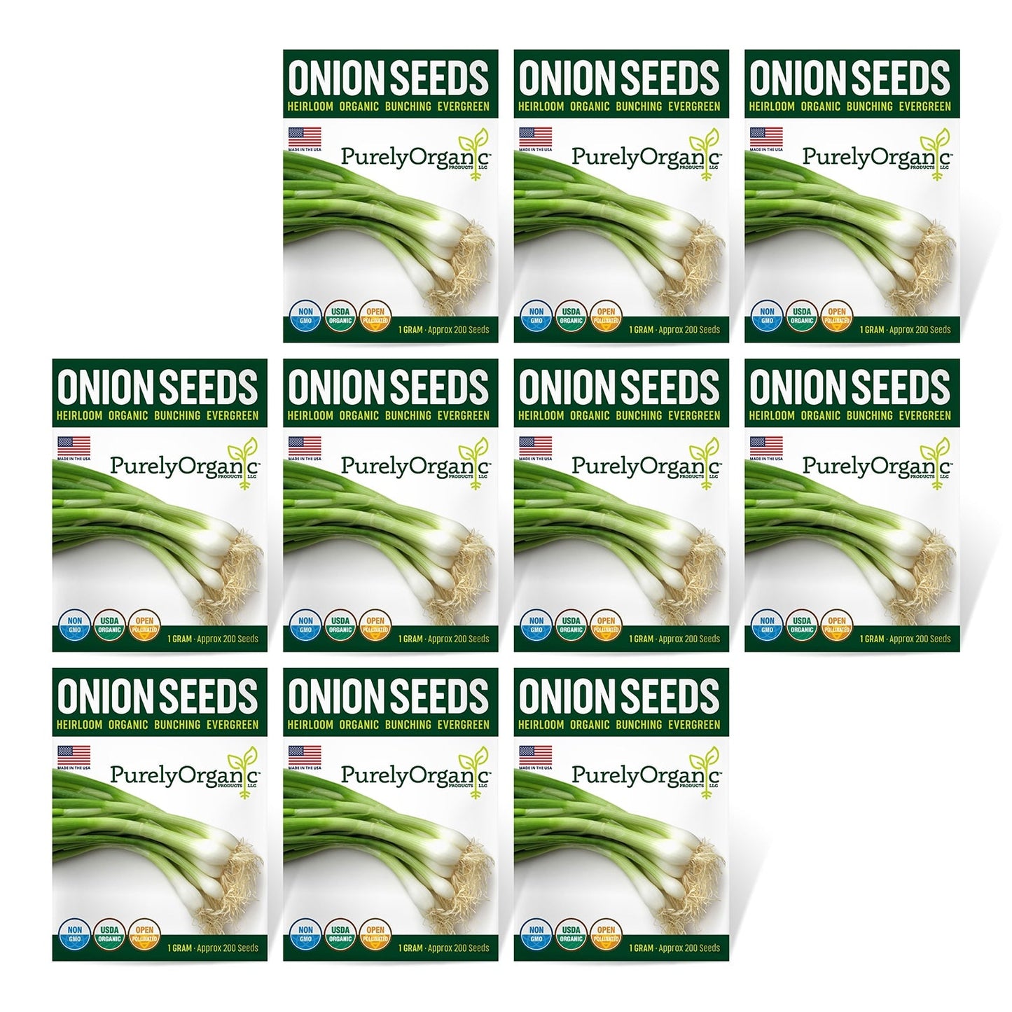 Purely Organic Bunching Evergreen Onion Seeds - USDA Organic