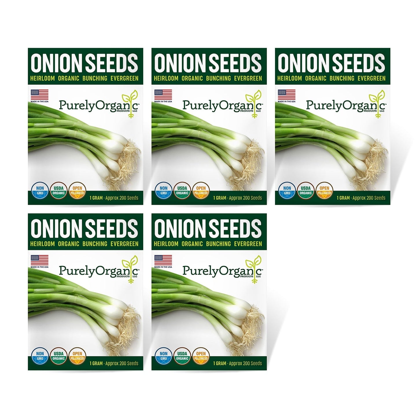 Purely Organic Bunching Evergreen Onion Seeds - USDA Organic