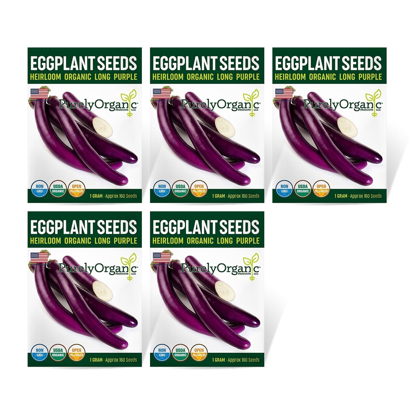 Purely Organic Long Purple Eggplant Seeds - USDA Organic