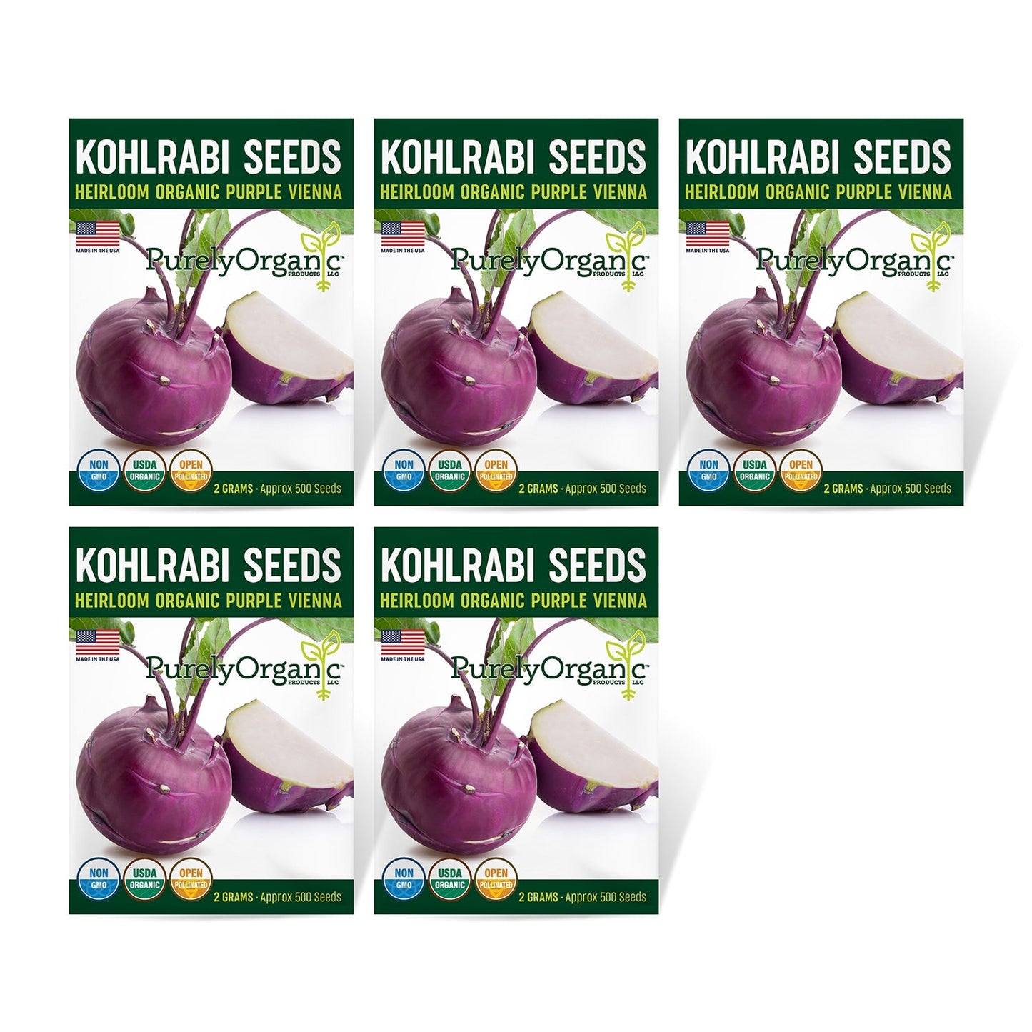 Purely Organic Purple Vienna Kohlrabi Seeds - USDA Organic
