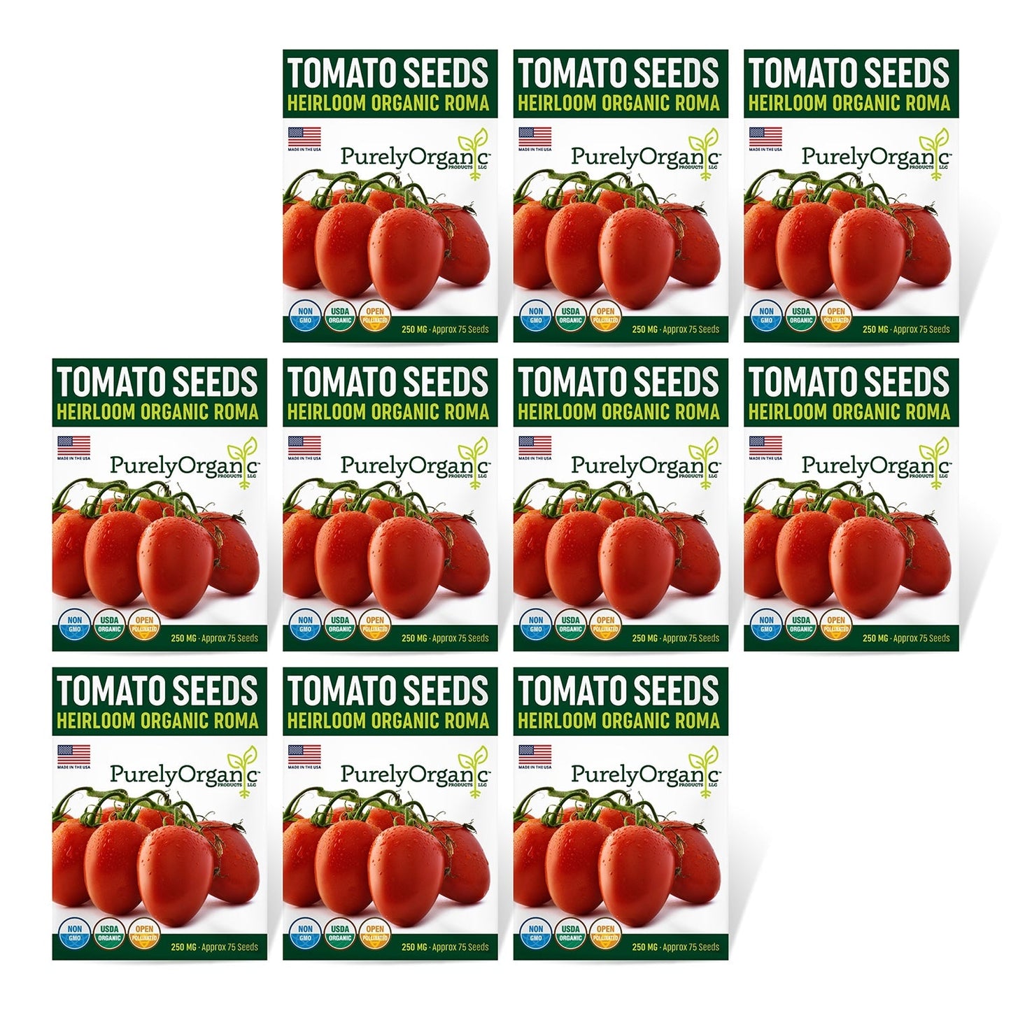 Purely Organic Roma Tomato Seeds - USDA Organic