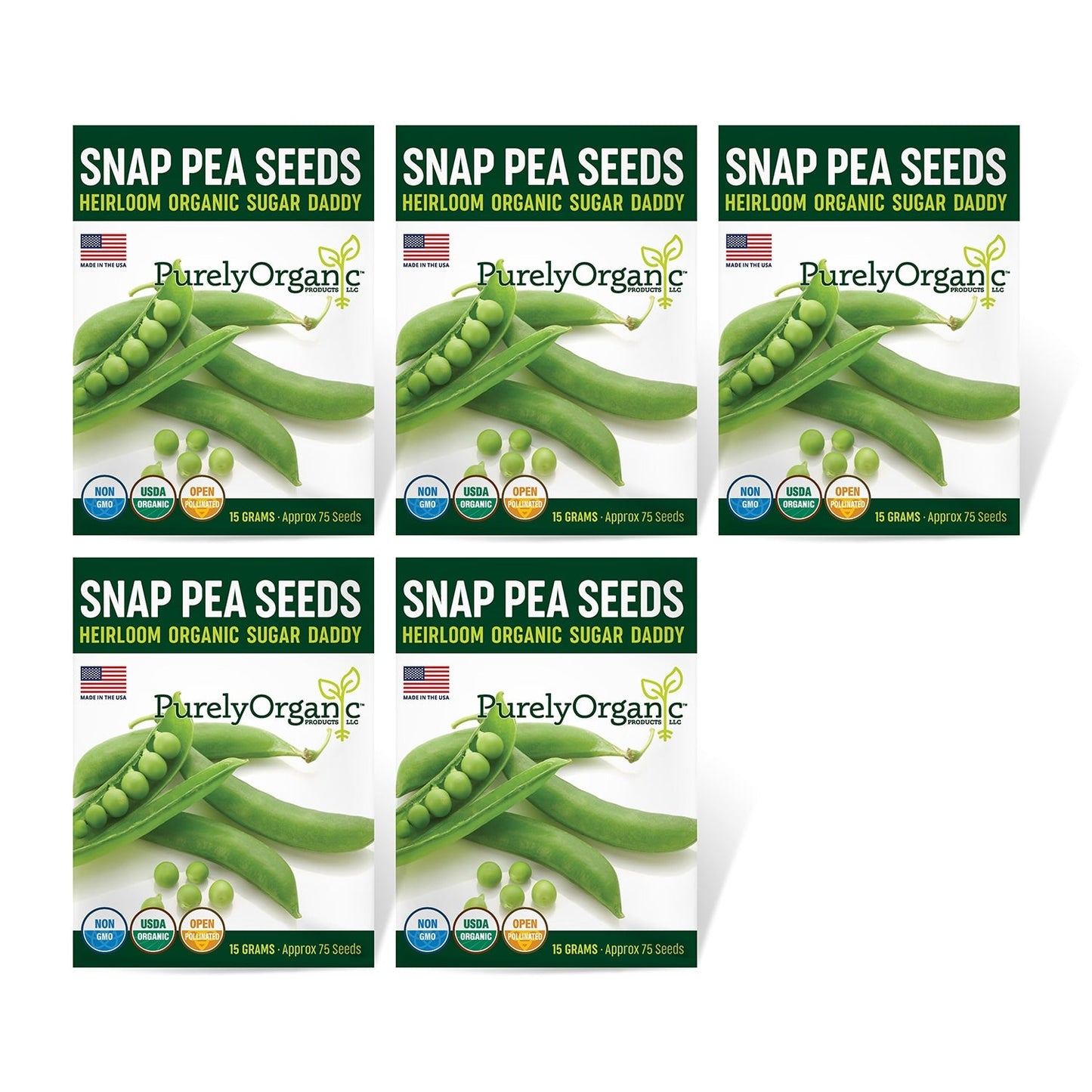Purely Organic Sugar Daddy Snap Pea Seeds - USDA Organic