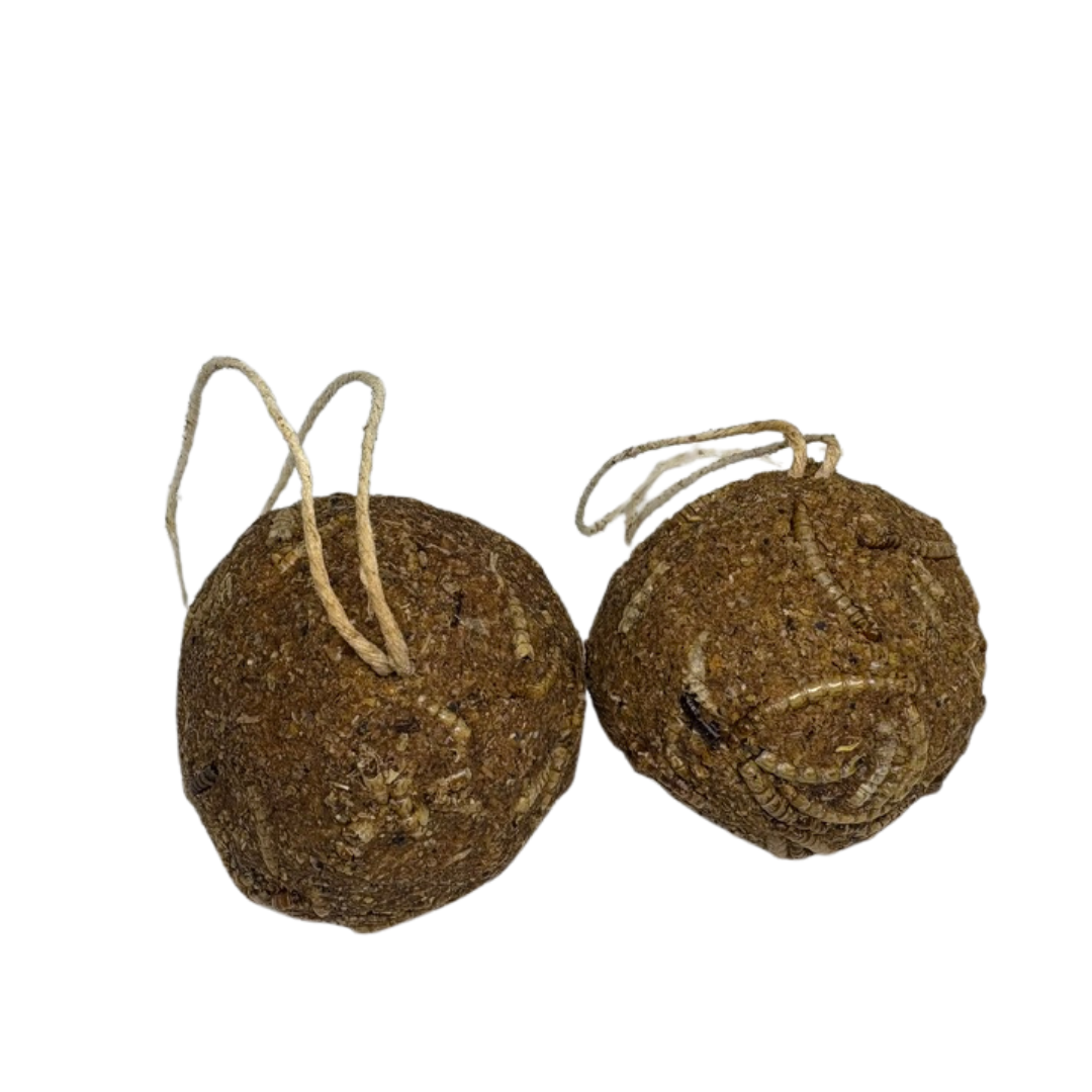 Quail & Gamebird Knödel — Enrichment Feed Ball with Mealworms 2 pack