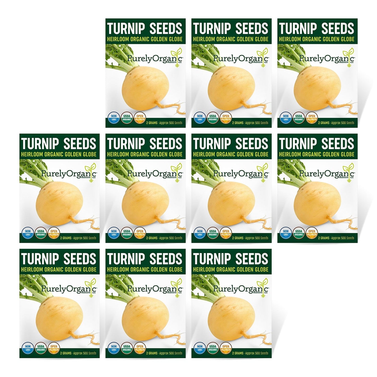 Purely Organic Golden Globe Turnip Seeds - USDA Organic
