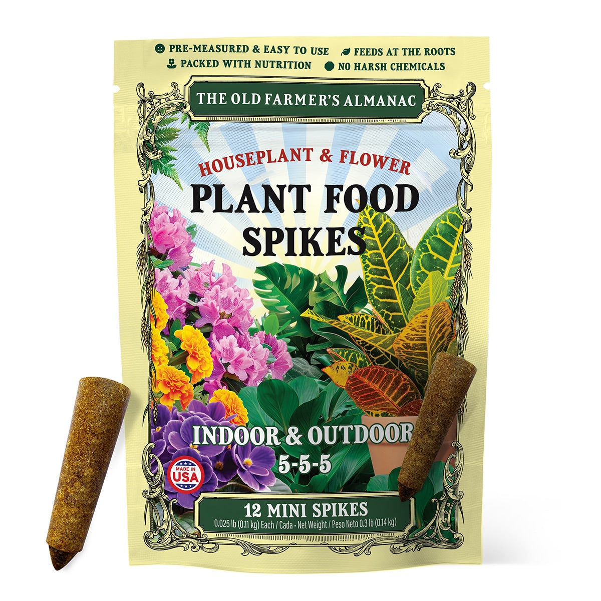 The Old Farmer's Almanac Houseplant & Flower Plant Food Mini Spikes