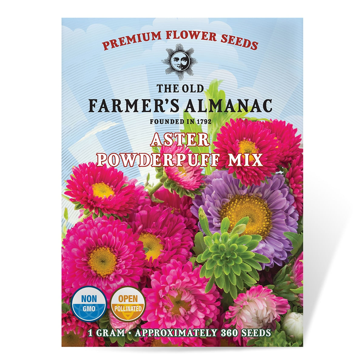 The Old Farmer's Almanac Powder Puff Mix Aster Seeds