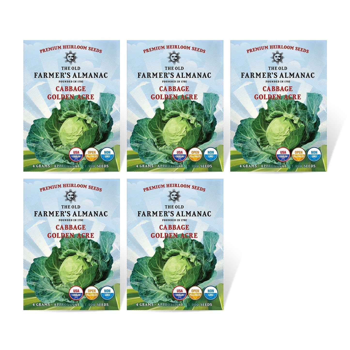 The Old Farmer's Almanac Heirloom Golden Acre Cabbage Seeds