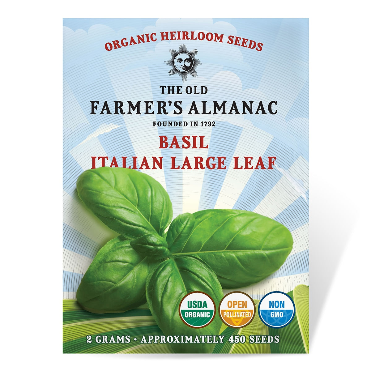 The Old Farmer's Almanac Heirloom Italian Large Leaf Basil Seeds - USDA Organic