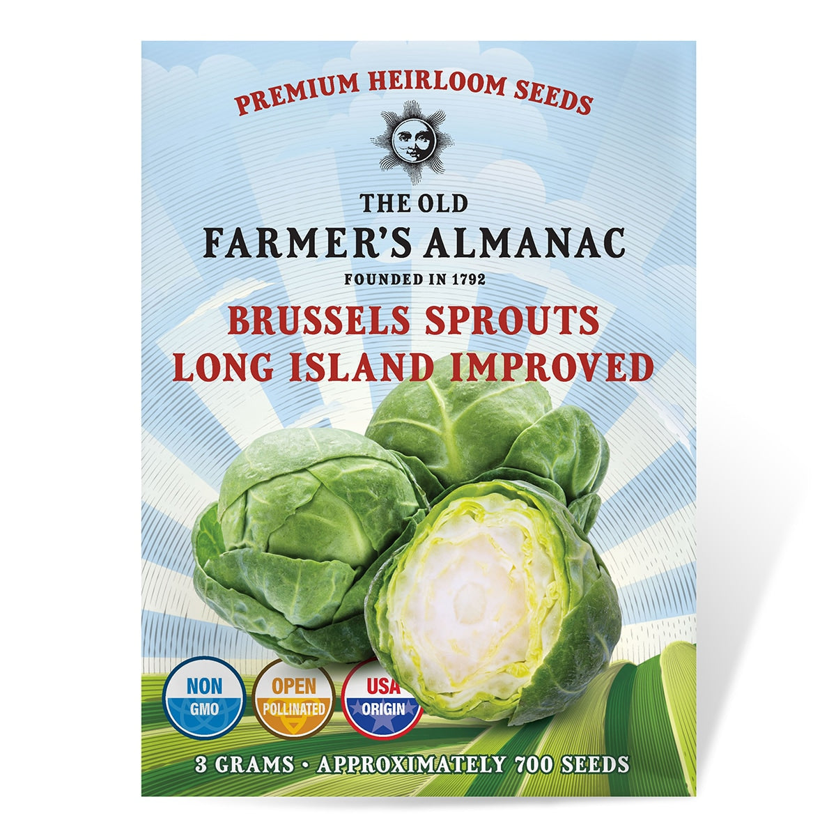 The Old Farmer's Almanac Heirloom Long Island Improved Brussels Sprouts Seeds